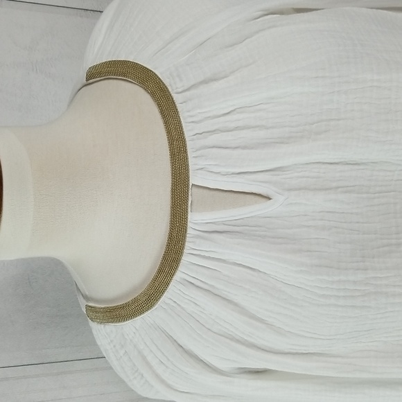 JM Collection Gauze Peasant Top - Picture 2 of 11